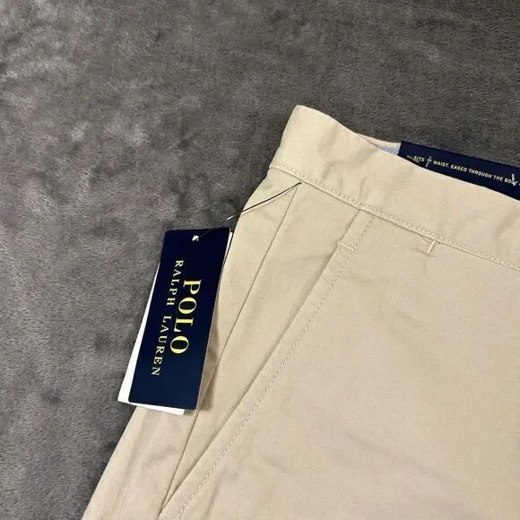 Polo Ralph Lauren Chino‎ Shorts Mens 30" Beige Classic Fit Stretch Comfort New